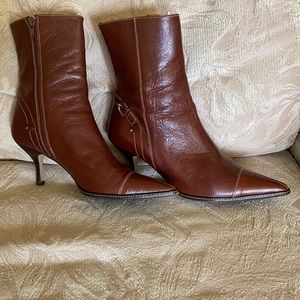 Coach medium brown stiletto heel low boots
